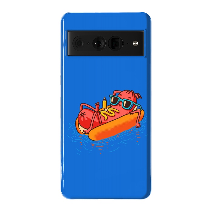 Pixel 7 Pro StrongFit Hot Dog Summer Vacation Swimming Pool by Vó Maria