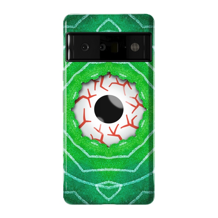 Pixel 6 Pro StrongFit Creepy Eye Staring Through A Green Hole by Boriana Giormova