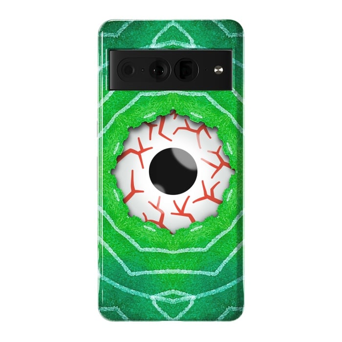 Pixel 7 Pro StrongFit Creepy Eye Staring Through A Green Hole by Boriana Giormova