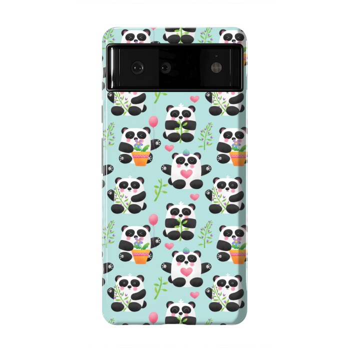 Pixel 6 StrongFit Chubby Playful Pandas by Noonday Design
