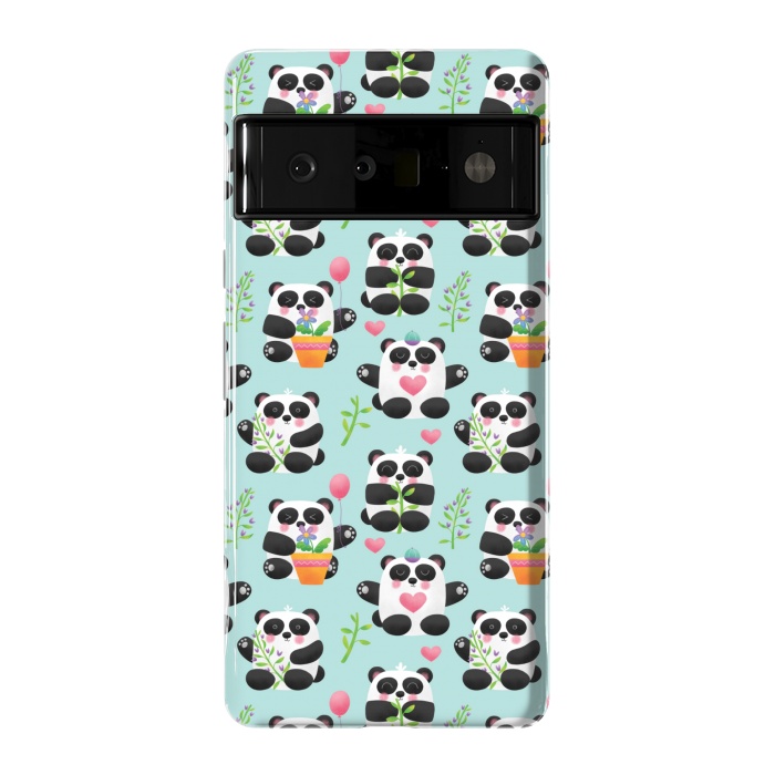 Pixel 6 Pro StrongFit Chubby Playful Pandas by Noonday Design