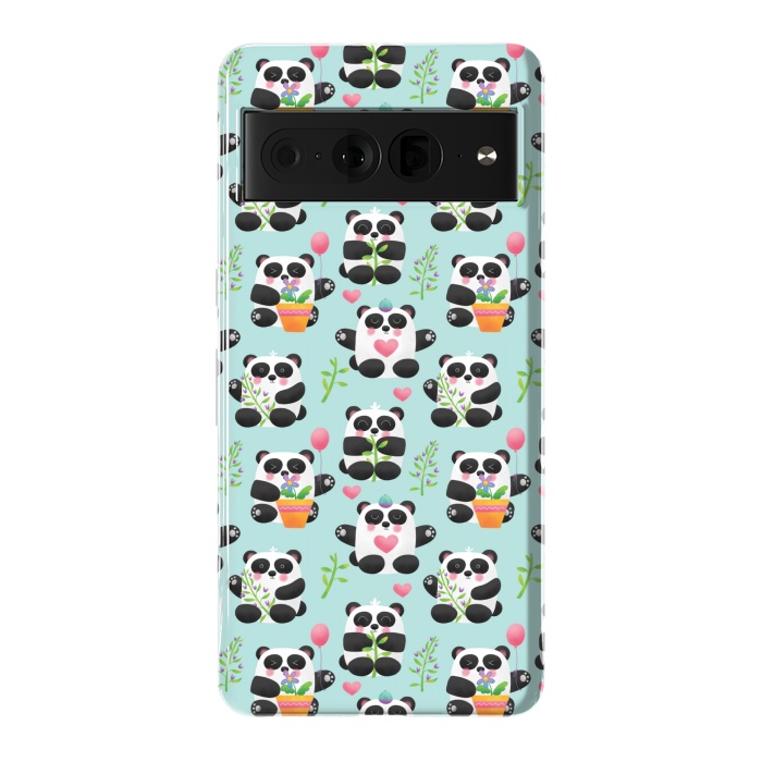 Pixel 7 Pro StrongFit Chubby Playful Pandas by Noonday Design