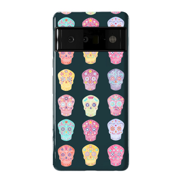 Pixel 6 Pro StrongFit Day of the Dead Mexican Sugar Skulls by Nic Squirrell