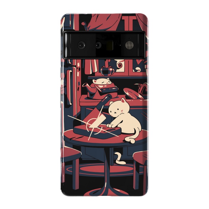 Pixel 6 Pro StrongFit Haunted by cats by Ilustrata