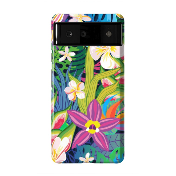 Pixel 6 StrongFit tropical floral pattern 4  by MALLIKA