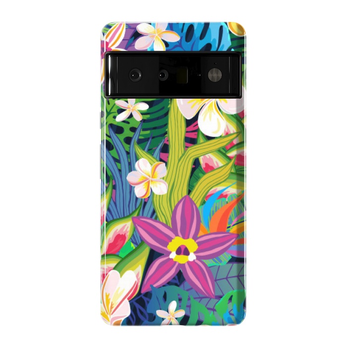 Pixel 6 Pro StrongFit tropical floral pattern 4  by MALLIKA