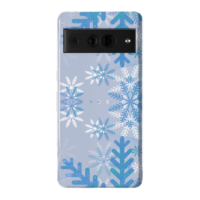 Pixel 7 Pro StrongFit Baby blue snowflakes Christmas pattern by Oana 