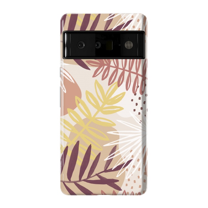 Pixel 6 Pro StrongFit Modern tropical leaves and spots - terracotta by Oana 