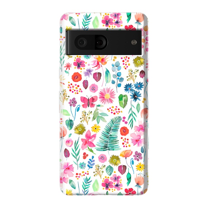 Pixel 7 StrongFit Colorful Botanical Plants and Flowers by Ninola Design
