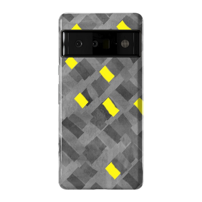 Pixel 6 Pro StrongFit Grey and Yellow abstracts by Josie