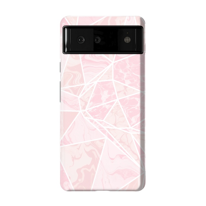 Pixel 6 StrongFit Pastel candy pink marble by Oana 