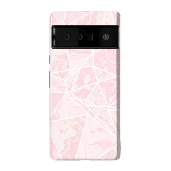 Pixel 6 Pro StrongFit Pastel candy pink marble by Oana 