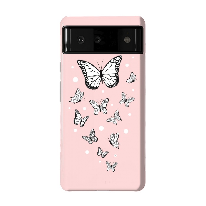 Pixel 6 StrongFit Pink Butterflies by Martina