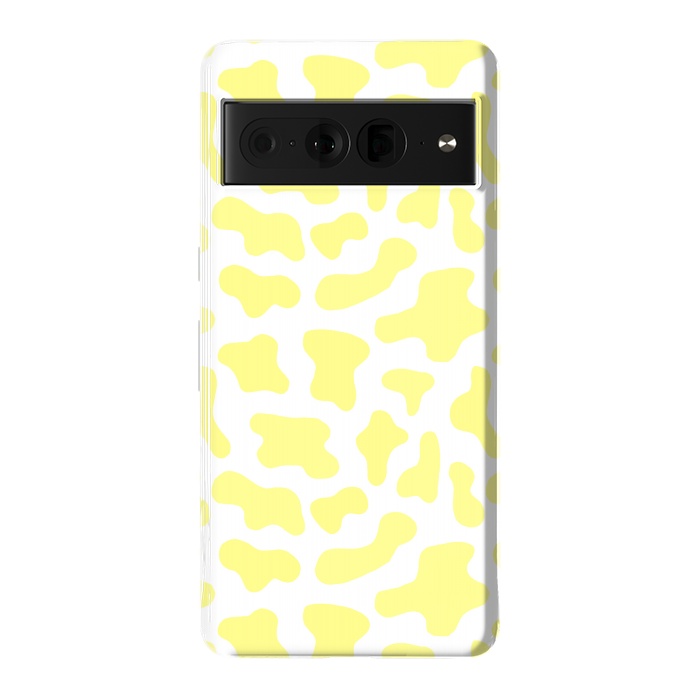 Pixel 7 Pro StrongFit Yellow Cow Print by Julie Erin Designs
