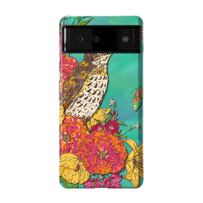 Pixel 6 StrongFit Floral Songthrush by Lotti Brown