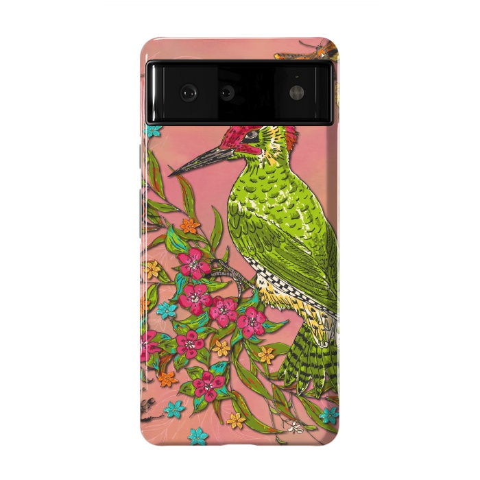 Pixel 6 StrongFit Floral Woodpecker by Lotti Brown