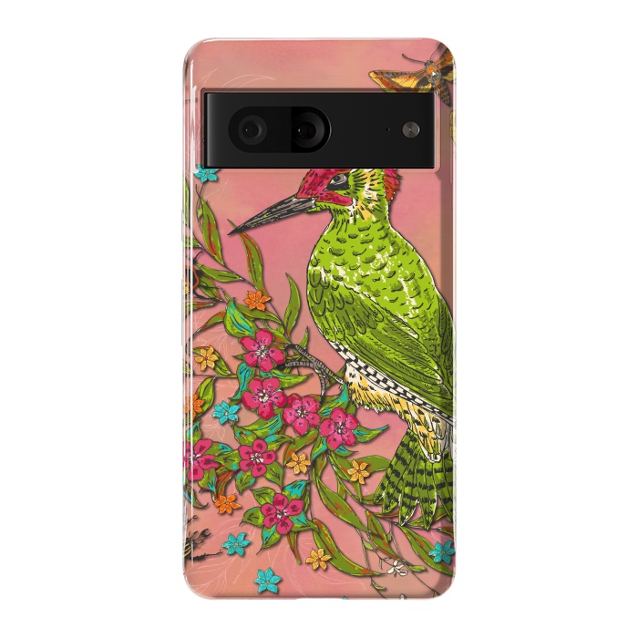 Pixel 7 StrongFit Floral Woodpecker by Lotti Brown