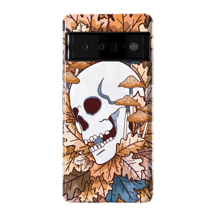 Pixel 6 Pro StrongFit The autumnal skull and mushrooms by Steve Wade (Swade)