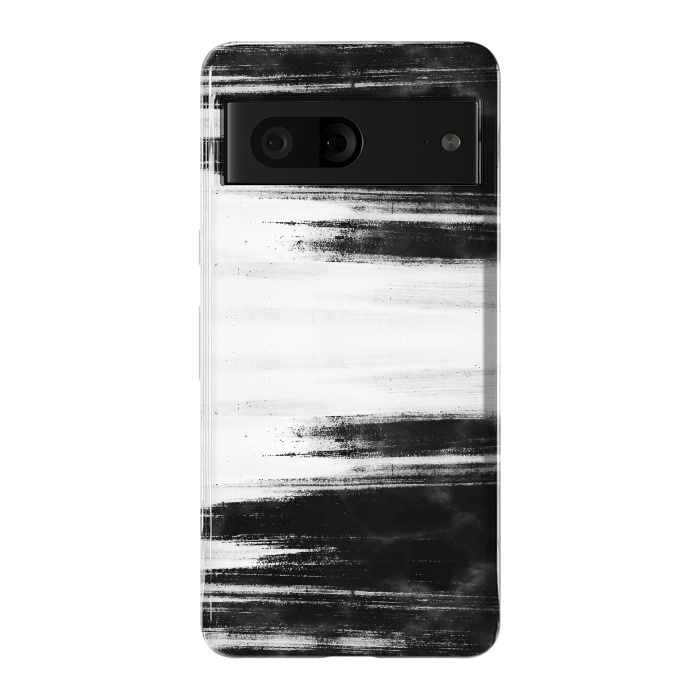 Pixel 7 StrongFit Black and white brushed marble by Oana 