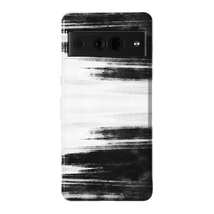 Pixel 7 Pro StrongFit Black and white brushed marble by Oana 