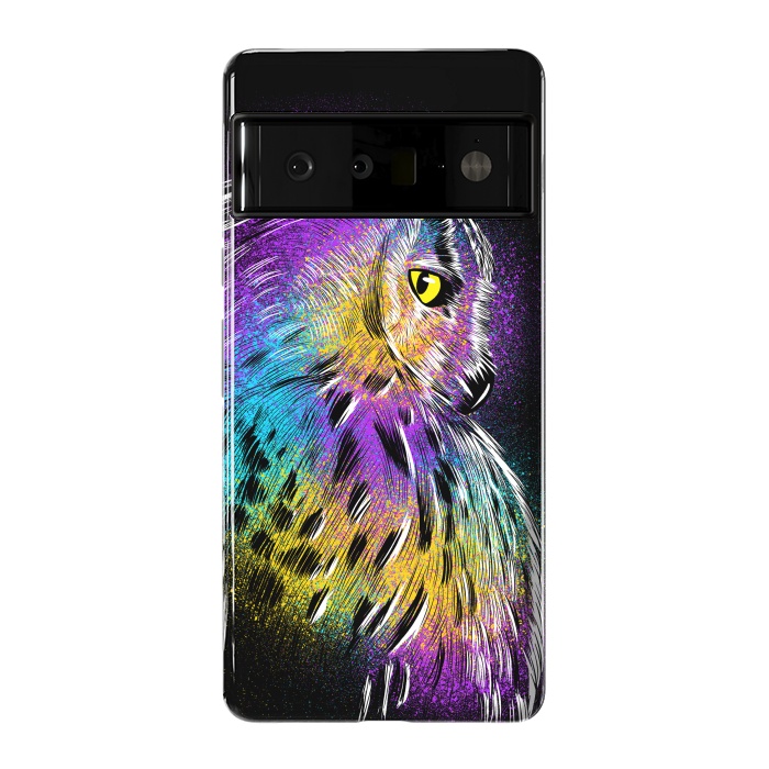 Pixel 6 Pro StrongFit Sketch Owl Colorful by Alberto