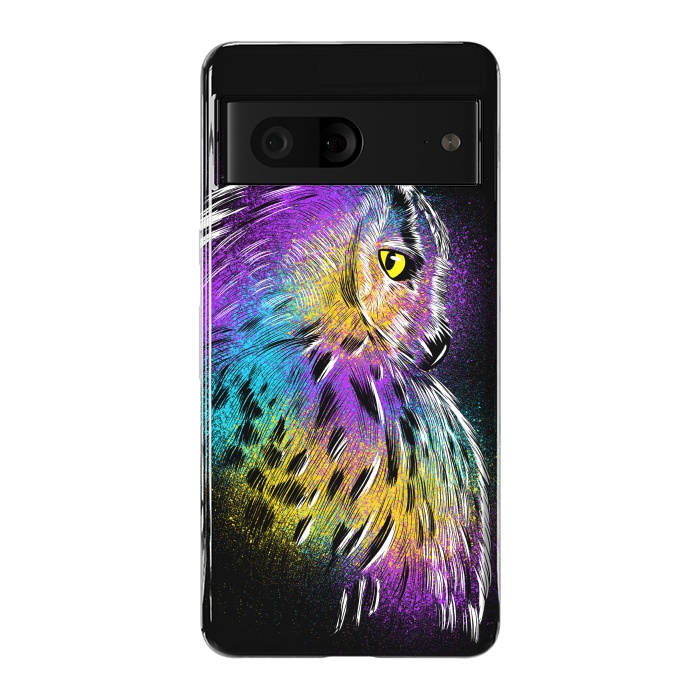 Pixel 7 StrongFit Sketch Owl Colorful by Alberto