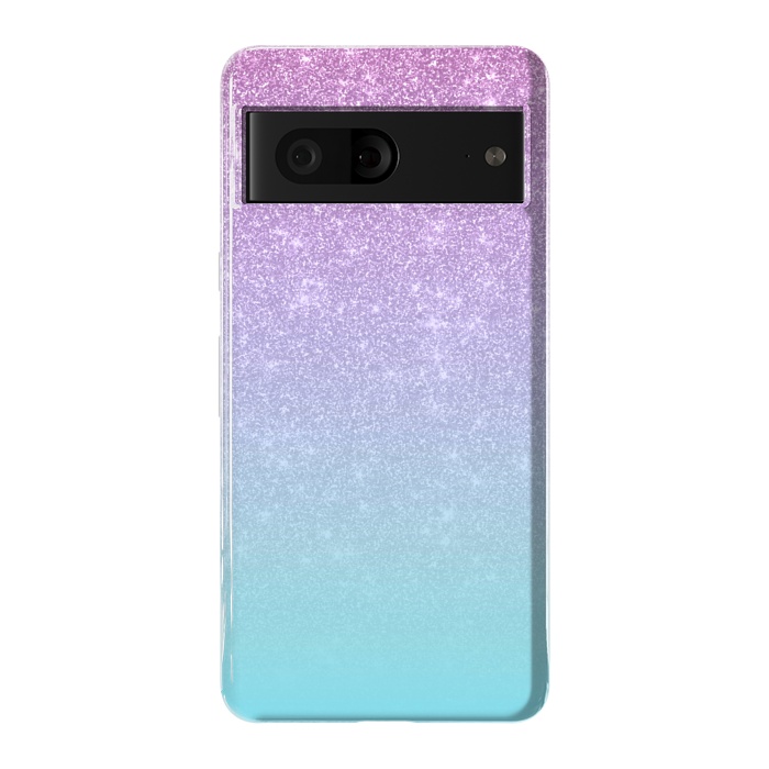 Pixel 7 StrongFit Girly Purple Blue Glitter Ombre Gradient by Julie Erin Designs
