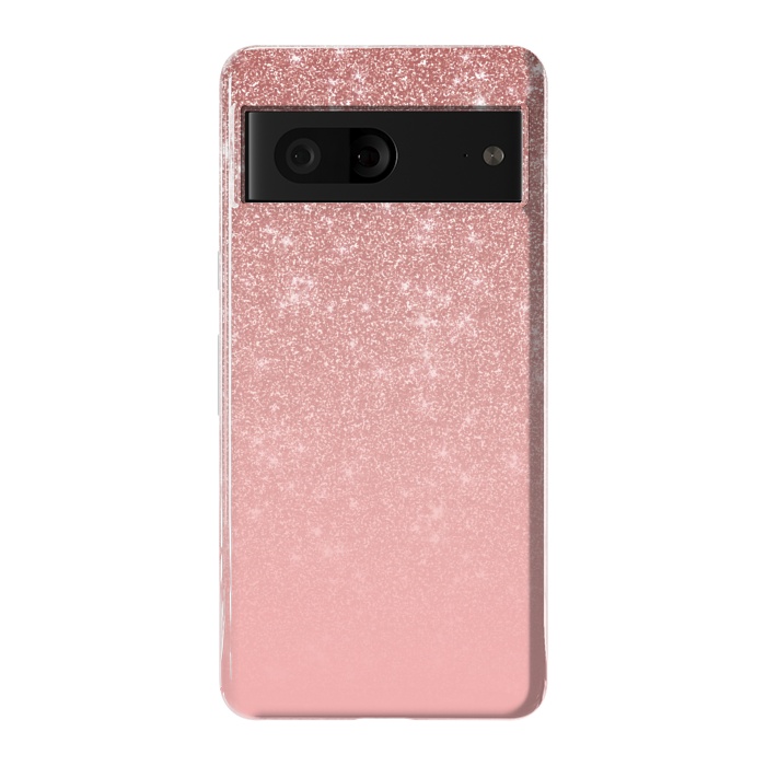 Pixel 7 StrongFit Glam Rose Gold Glitter Ombre by Julie Erin Designs