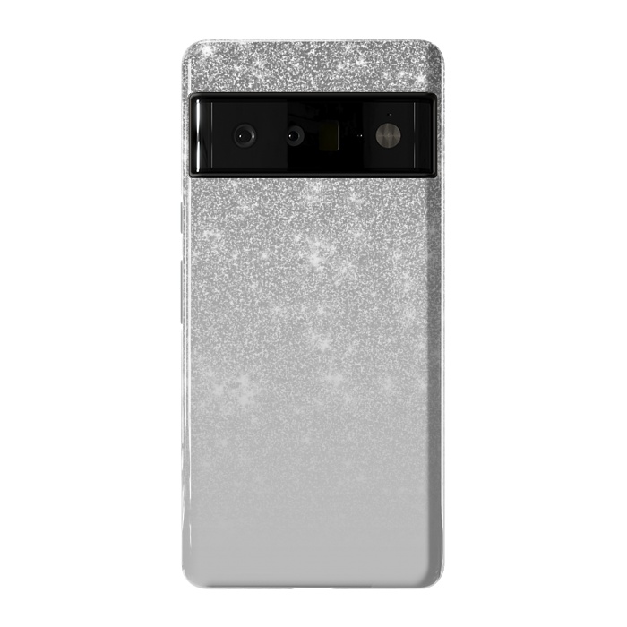 Pixel 6 Pro StrongFit Glam Silver Glitter Grey Ombre Gradient by Julie Erin Designs