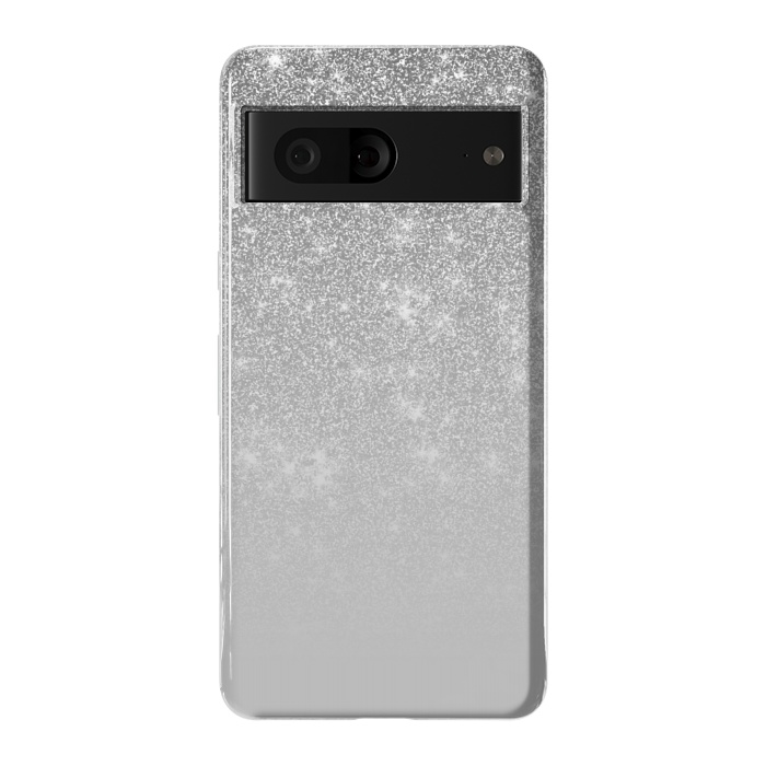 Pixel 7 StrongFit Glam Silver Glitter Grey Ombre Gradient by Julie Erin Designs