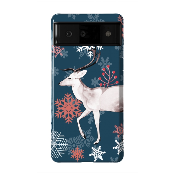 Pixel 6 StrongFit Reindeer and snowflakes winter illustration by Oana 