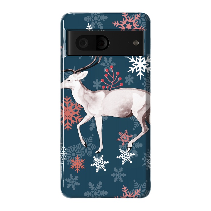 Pixel 7 StrongFit Reindeer and snowflakes winter illustration by Oana 