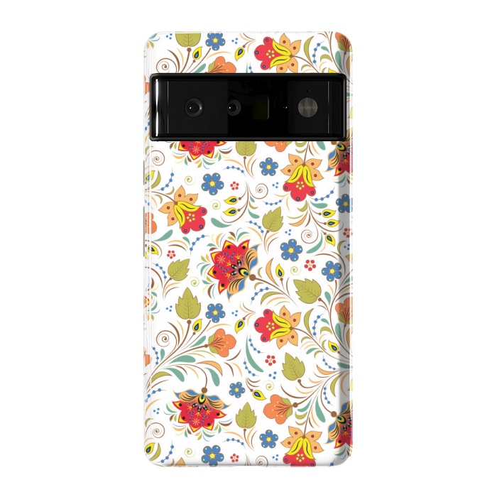 Pixel 6 Pro StrongFit red yellow floral pattern by MALLIKA