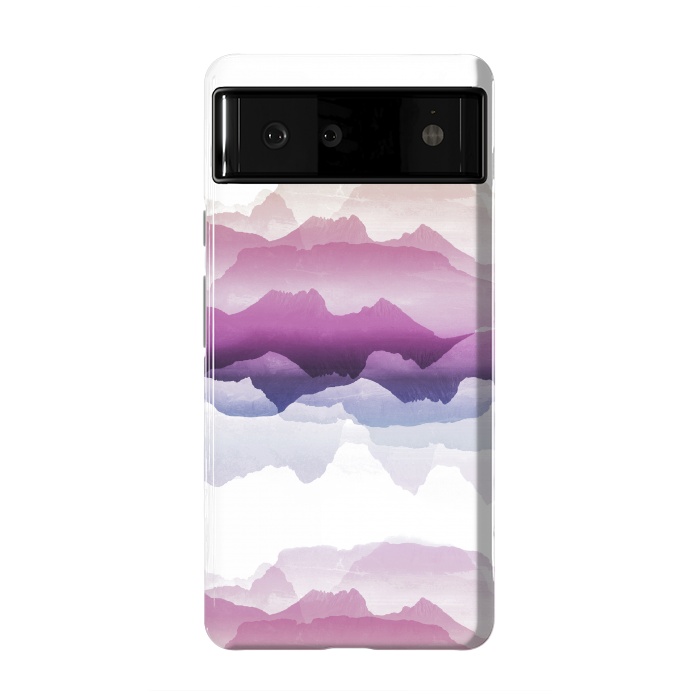 Pixel 6 StrongFit Pink blue gradient mountain landscape by Oana 