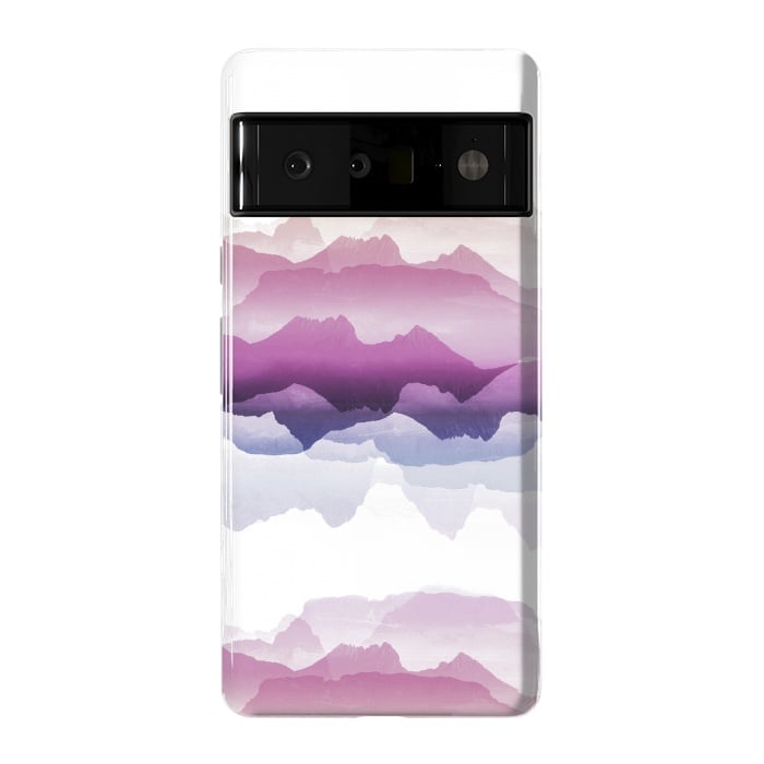 Pixel 6 Pro StrongFit Pink blue gradient mountain landscape by Oana 