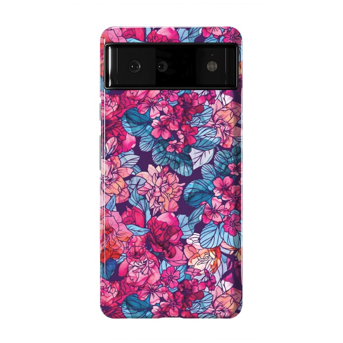 Pixel 6 StrongFit pink floral pattern 6 by MALLIKA