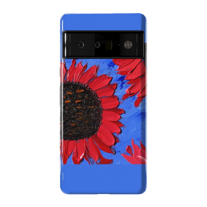 Pixel 6 Pro StrongFit Red sunflowers art by ArtKingdom7