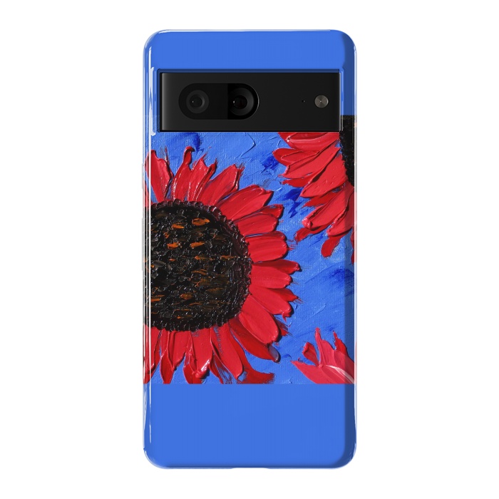 Pixel 7 StrongFit Red sunflowers art by ArtKingdom7