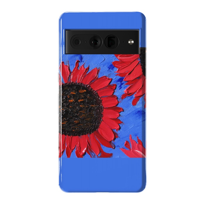 Pixel 7 Pro StrongFit Red sunflowers art by ArtKingdom7