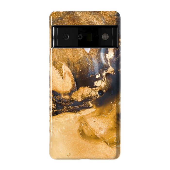 Pixel 6 Pro StrongFit Golden and black texture  by Winston