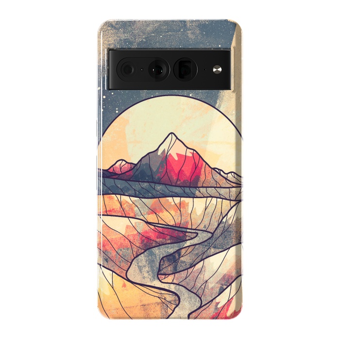 Pixel 7 Pro StrongFit Retro river mountains by Steve Wade (Swade)