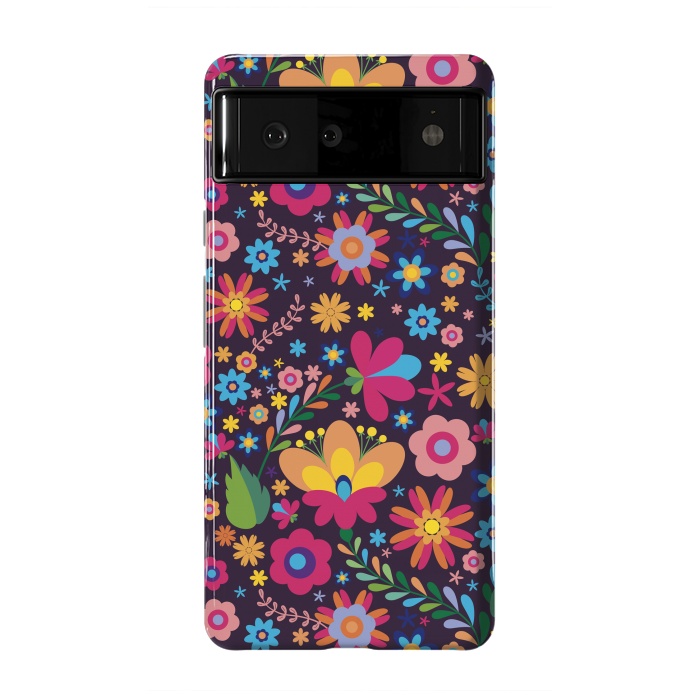 Pixel 6 StrongFit Pink and Yellow Flower Party by ArtsCase