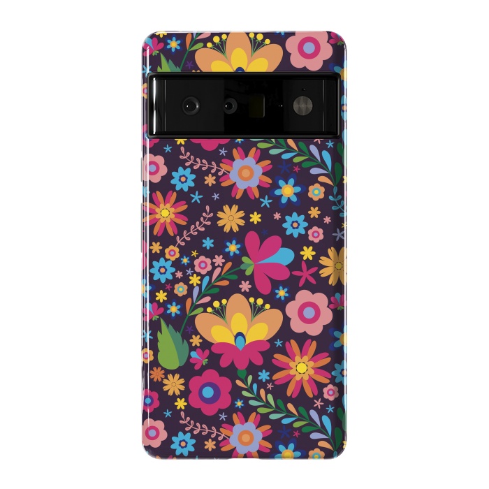 Pixel 6 Pro StrongFit Pink and Yellow Flower Party by ArtsCase