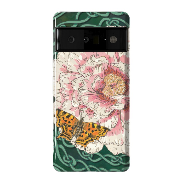 Pixel 6 Pro StrongFit Peony and Butterfly by Lotti Brown