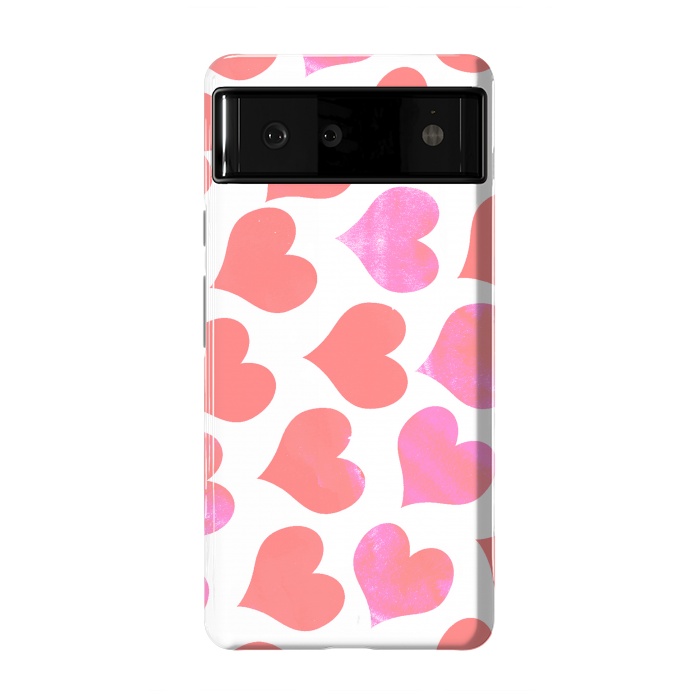 Pixel 6 StrongFit Bold Red-Pink hearts by Oana 
