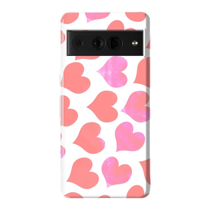 Pixel 7 Pro StrongFit Bold Red-Pink hearts by Oana 