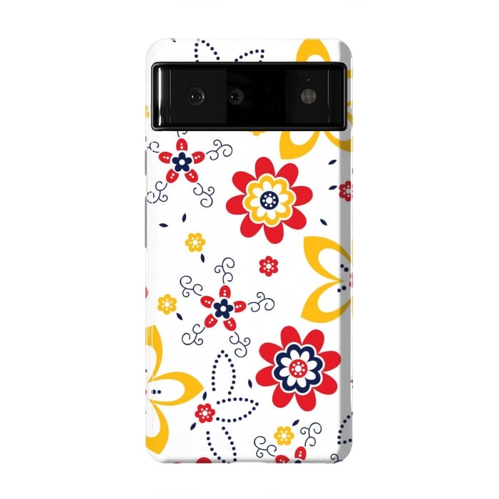 Pixel 6 StrongFit Daisies pattern with circle elements by ArtsCase