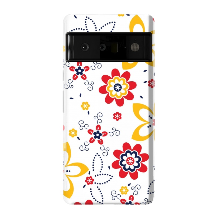 Pixel 6 Pro StrongFit Daisies pattern with circle elements by ArtsCase