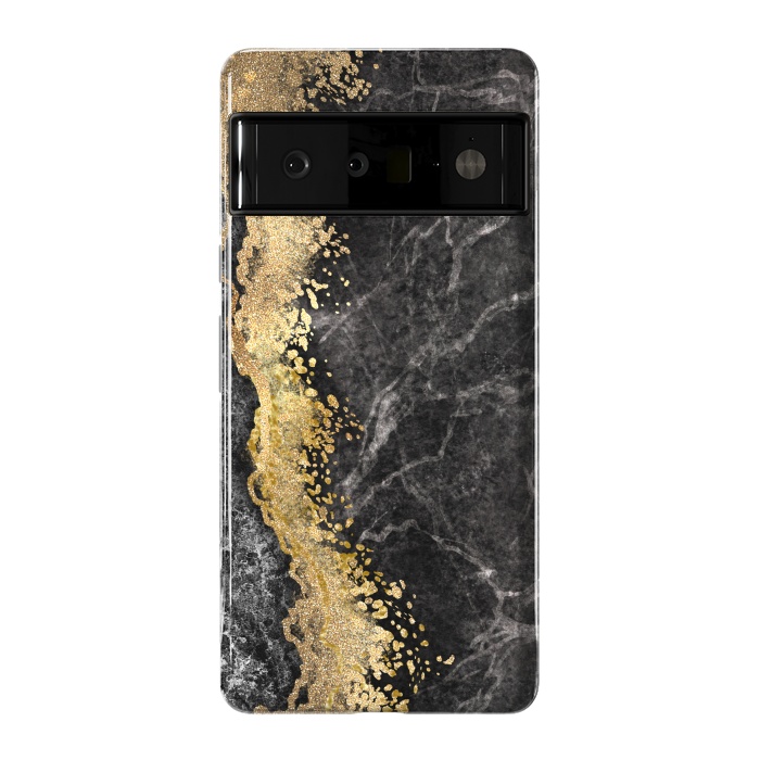 Pixel 6 Pro StrongFit Abstract background creative marble texture and gold leaf by ArtsCase