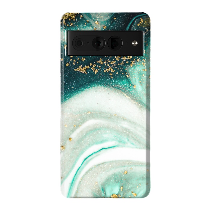 Pixel 7 Pro StrongFit Green Marble Swirls and Agate Ripples by ArtsCase